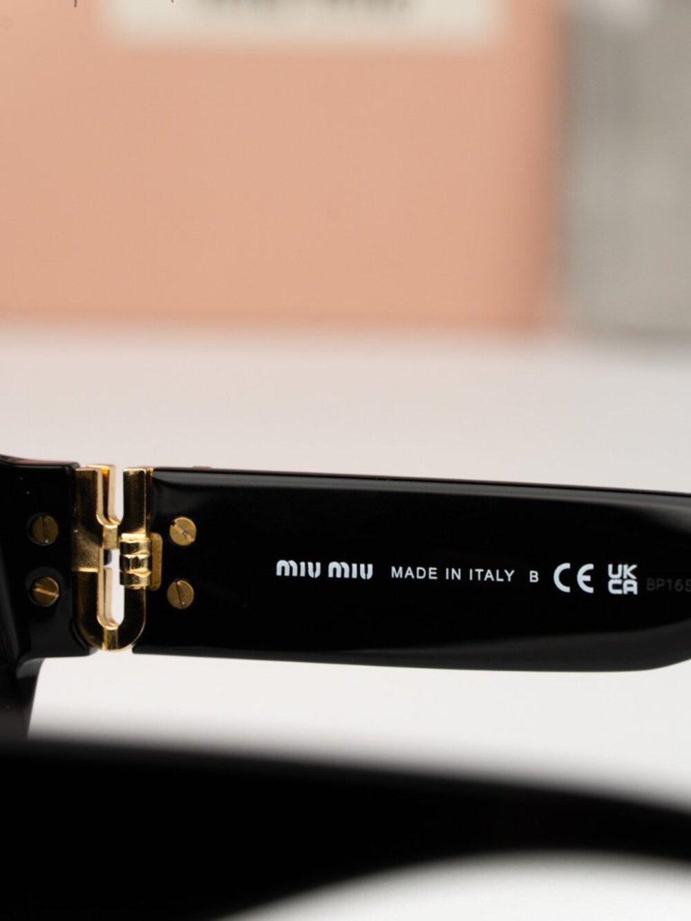 Miu Miu Women Sunglasses Black Grey Rectangle MUB04S 16K08Z NEW AUTHENTIC - Picture 6 of 10